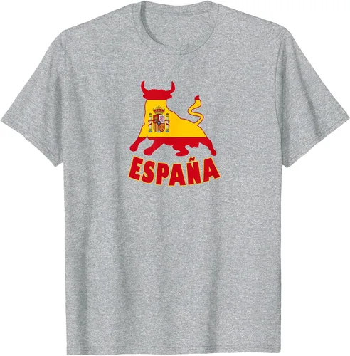 Vista 50 de Spain Espana with Bull and National Flag/Present T-Shirt Asphalt Grey