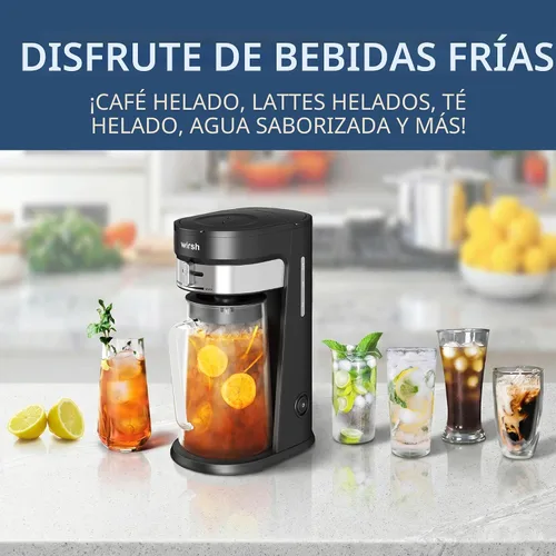 Vista 3 de wirsh Máquina de té helado con jarra de 3QT, cafetera de café helado con control de intensidad y filtro reutilizable, perfecta para café helado Negro