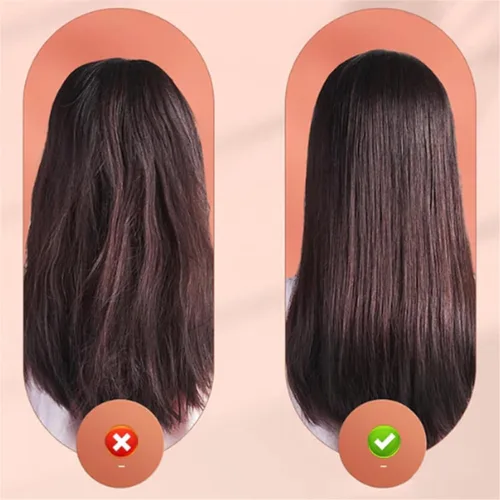 Vista 4 de Mini rizador de doble propósito, mini alisador de pelo y rizador 2 en 1, rizador de pelo para viajes, alisador de pelo portátil (azul)