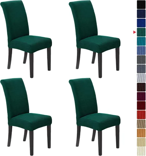 Vista 72 de Juego de 2 fundas para sillas de comedor, fundas elásticas para sillas de comedor, fundas para sillas de cocina de jacquard texturizadas, decoración