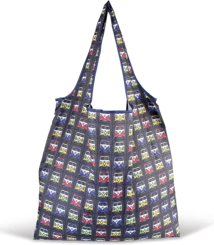 Vista 6 de BRISA VW Collection - Bolsa de compras de poliéster reutilizable Volkswagen con motivo de autocaravana T1