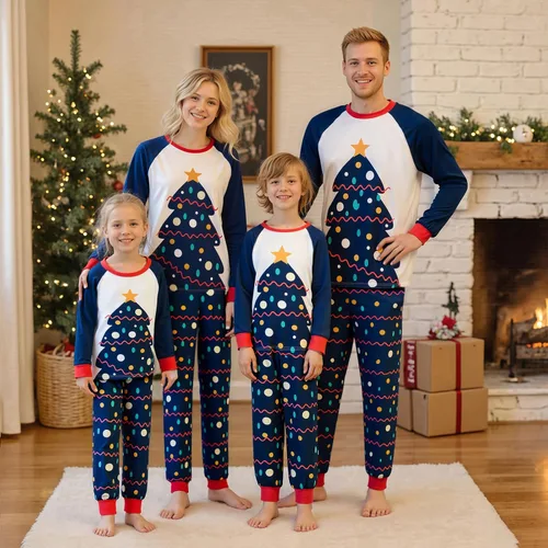Vista 3 de OAKFashion Conjuntos de Pijamas Familiares de Navidad, Pijamas Familiares a Juego de Navidad Ropa de Dormir Pjs