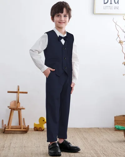 Vista 2 de SANGTREE Conjunto de traje de caballero para niños, 3 meses a 14 años