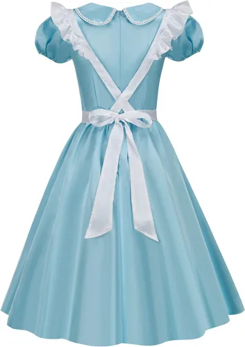 Vista 2 de Colorful House Women's Anime Cosplay Outfit Adult Blue Maid Apron Fancy Dress Costume Set