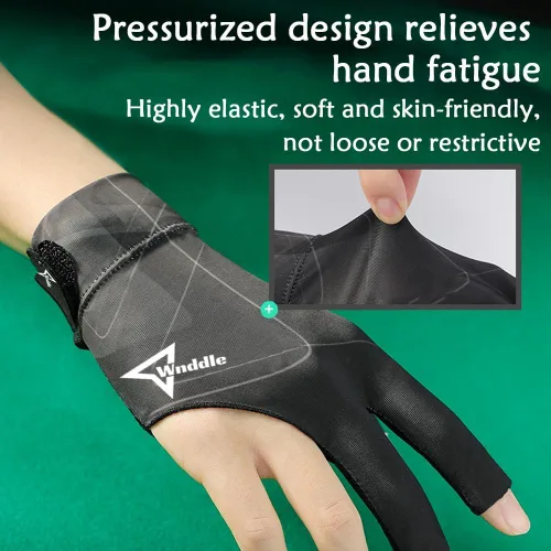 Vista 10 de Billiard Pool Gloves for Right Hand, 3 Finger Billiards Gloves