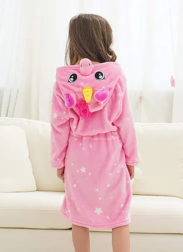 Vista 3 de Doctor Unicorn Girls Unicorn Galaxy Stars Hooded Robe, Unicorn Gifts for Girls