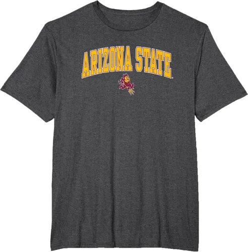 Vista 9 de Arizona State Sun Devils Arch Over Mascot Camiseta, Negro