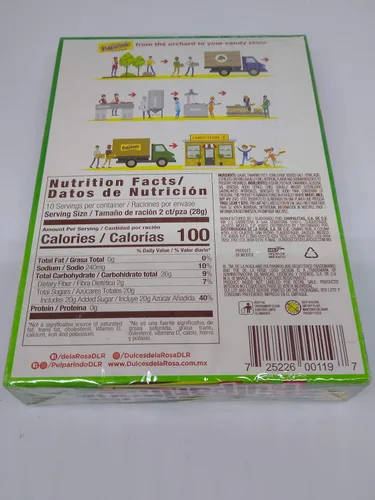 Vista 2 de Pulparindo con sabor a sandía (20 piezas) – 10oz por De La Rosa. por de la Rosa