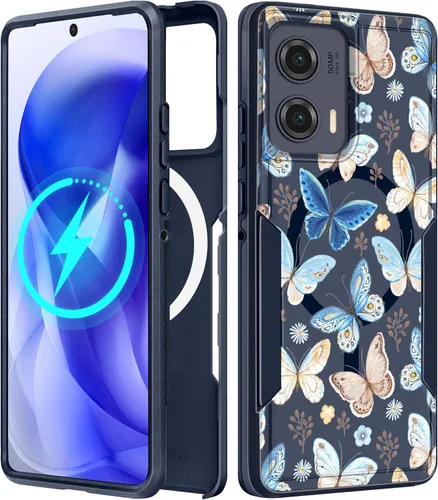 Vista 128 de Funda para Moto G 5G 2024 – Compatible con MagSafe para mujeres y niñas, bonita funda protectora magnética para teléfono, diseño femenino Kawaii