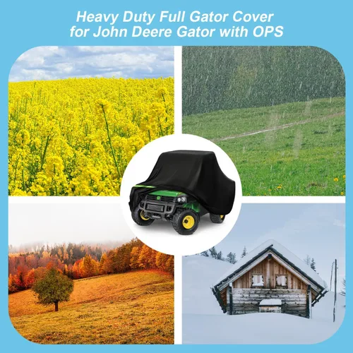 Vista 7 de Gator - Funda impermeable para John Deere Gator HPX615E/HPX815E con OPS/Cab, 210T, protección contra el sol, lluvia, polvo, nieve, todo