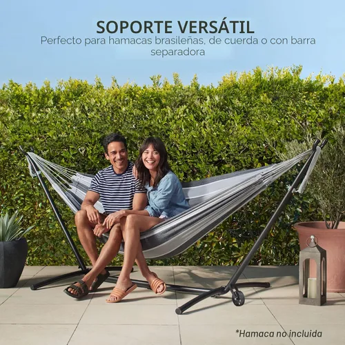 Vista 5 de Base para hamaca de 9 pies Best Choice Products, ahorra espacio, portátil para exteriores con funda para transporte