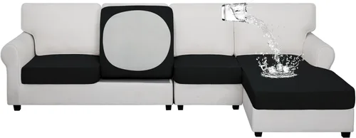 Vista 105 de Easy-Going Funda de cojín 100% impermeable para asiento de sofá, funda de cojín elástica de muebles, para niños, mascotas, cojín de sofá biplaza