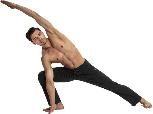 Vista 6 de HARTPOR Pantalones deportivos para hombre, pantalones deportivos de yoga, casuales, holgados, con bolsillos, pierna recta