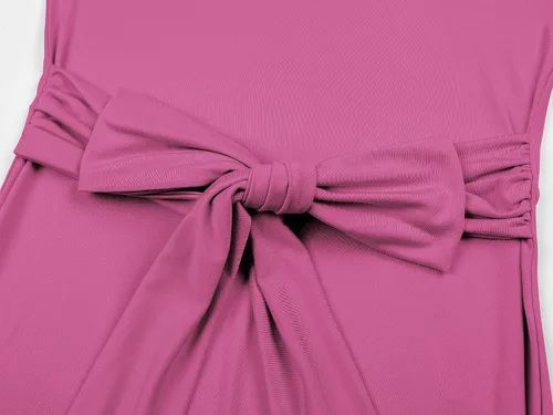 Vista 4 de Vivinew Vestido de maternidad sin mangas con lazo en la cintura elegante vestido maxi ajustado de sirena para sesión de fotos