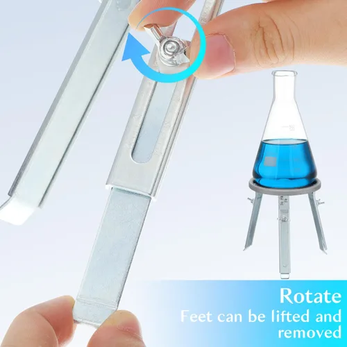 Vista 6 de ULTECHNOVO Soporte de trípode ajustable de aluminio para calefacción Bunsen, trípode de laboratorio de 5.5 pulgadas de altura, soporte de calor