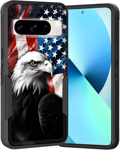 Vista 176 de Funda para Pixel 6A, Híbrida de Doble Capa de Servicio Pesado Resistente a Prueba de Golpes PC Duro + Funda Protectora de Silicona Suave para Google