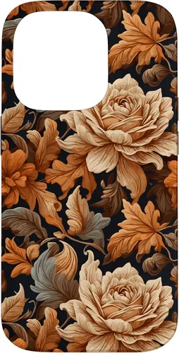 Vista 17 de Warm Colors of Autumn Stylish Design - Fall Flowers Pattern Case for iPhone 16
