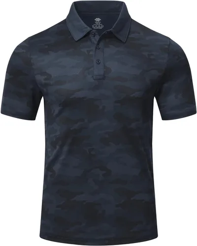 Vista 2 de MoFiz Conjunto deportivo de verano para hombre, conjunto casual de ajuste seco, manga corta, polo, corto, 2 piezas, tallas S-3XL