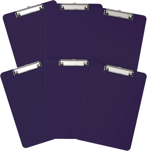 Vista 9 de Portapapeles de plástico, tablero de clip negro A4 de 8.5 x 11 pulgadas para aula, estudiantes, niños, mujeres, tamaño 9 x 12.5 pulgadas con clip