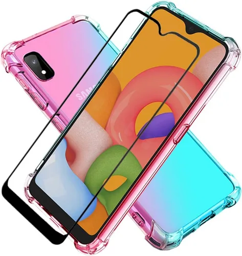 Vista 9 de Funda para Samsung Galaxy A10e, Galaxy A10e con protector de pantalla, transparente, a prueba de golpes, delgada, color transparente, protección
