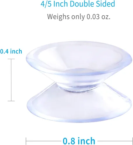 Vista 2 de Pawfly Paquete de 20 ventosas de doble cara de 0.8 pulgadas de PVC transparente de plástico para espejo de mesa de vidrio