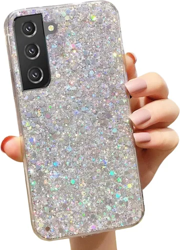 Vista 9 de YTanazing Funda para Samsung Galaxy S24 FE con purpurina, bonita funda con diamantes brillantes para mujeres y niñas, fundas de goma delgada a
