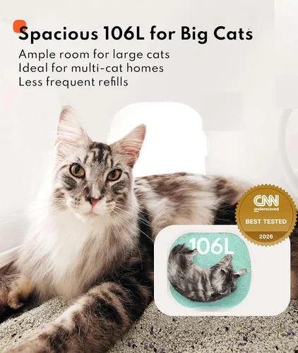 Vista 2 de Homerunpet Caja de arena autolimpiante para gatos grandes, recarga