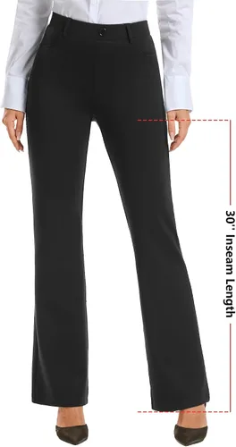 Vista 2 de Stelle Pantalones de vestir para mujer de 283032 pulgadas, corte de bota, pantalones de trabajo casuales con bolsillos, para oficina