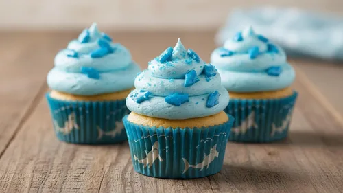 Vista 7 de NCS Gránulos comestibles en forma de tiburón – Decoración de cupcakes azules, pasteles y galletas, 7 onzas