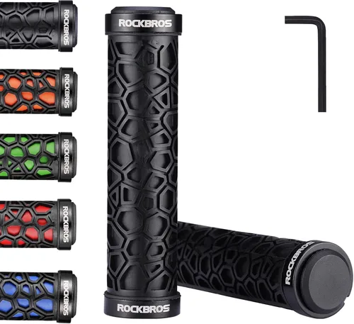 Vista 9 de ROCKBROS Puños de manillar de bicicleta con doble bloqueo Puños de bicicleta antideslizantes para manillar de bicicleta para MTB, BMX, patinetas A1