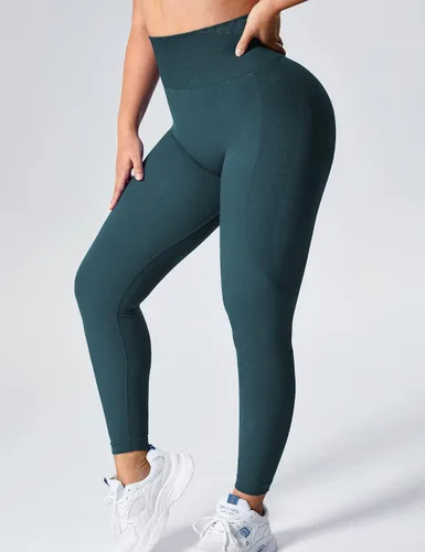 Vista 2 de YEOREO Women High Waist Seamless Workout Leggings Gym Smile Contour Yoga Pants Athletic Tights