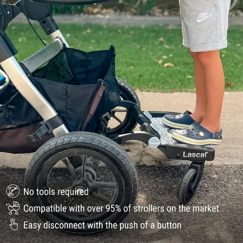 Vista 5 de Lascal BuggyBoard Mini Tabla Universal para Cochecito, Se Adapta al 90% de los Cochecitos, Compatible con UPPAbaby, Bugaboo, No Necesita Cochecito