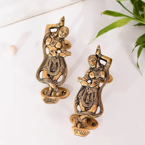 Vista 7 de LoveNspire Tiradores decorativos antiguos de puerta de dama bailarina de 6.8 pulgadas, par de 2 pomos únicos de latón para cajón, estante, armario