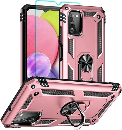Vista 7 de Funda para teléfono Samsung Galaxy A03s, Galaxy A03s con protector de pantalla HD, [grado militar de 16 pies a prueba de caídas], anillo protector a