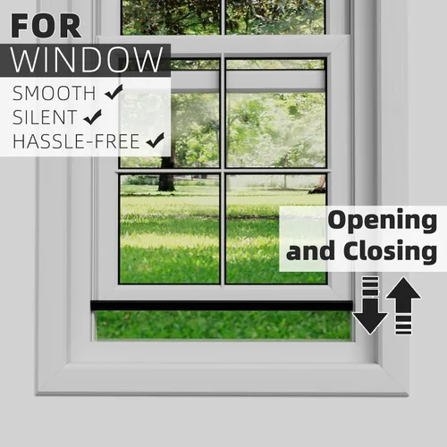 Vista 5 de 2 piezas de burletes para puertas en forma de cuña de 196", aislamiento para ventanas y puertas para invierno, cinta aislante autoadhesiva