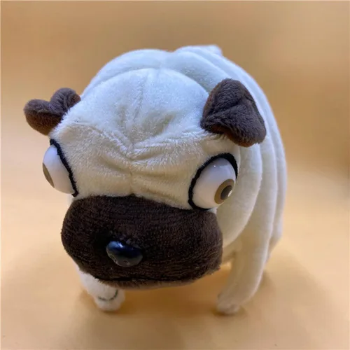 Vista 3 de Divertido animal de peluche de Pug – Juguete de peluche divertido y lindo de perro carlino feo de 6 pulgadas, peluche extraño para niños, niños