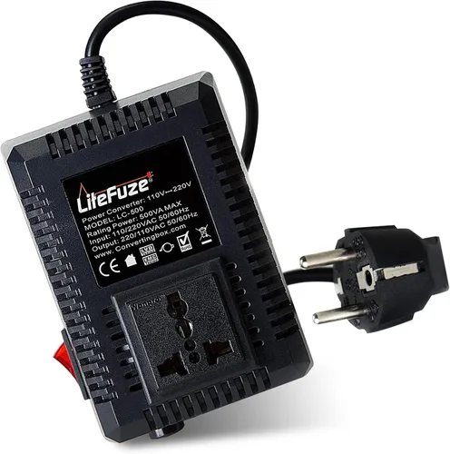 Vista 13 de LiteFuze, convertor de voltaje alto/bajo para viaje. cable EU