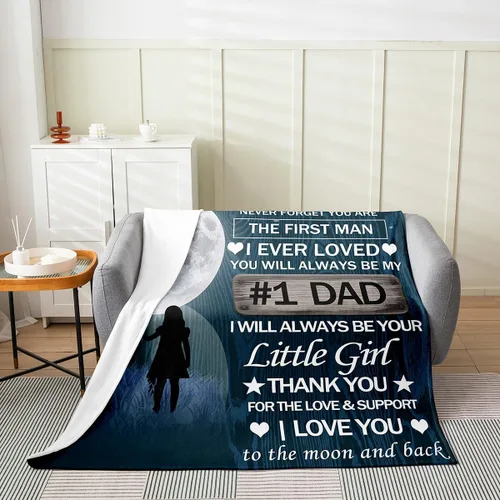 Vista 3 de Manta de forro polar para el día del padre, regalos de cumpleaños para papá, abuelo, manta de franela ultra suave de hija, manta de franela mullida