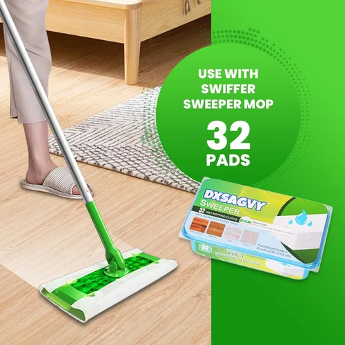 Vista 2 de Almohadillas mejoradas para trapeador húmedo Swiffer Sweeper - Recambios de paños húmedos, 32