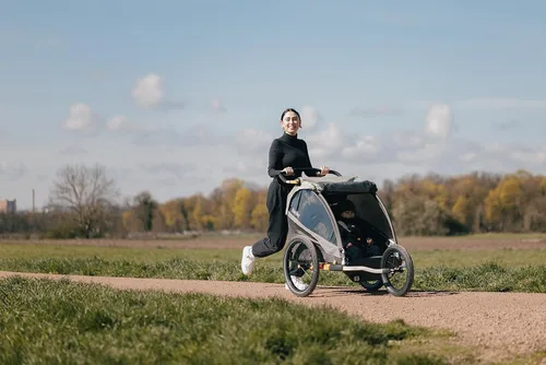 Vista 6 de Burley Design Kit Jogger para Bicicleta, Aluminio, Negro/Plata, 16 pulgadas
