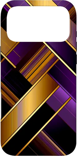 Vista 22 de Púrpura Negro Oro Plaid Patrón A Cuadros Amantes Caso Para iPhone 16