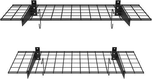 Vista 8 de TORACK Paquete de 2 Estantes de Pared para Garaje, Estantes de Alambre Montados en la Pared de 15" x 45" para Garaje de Servicio Pesado, Estantería