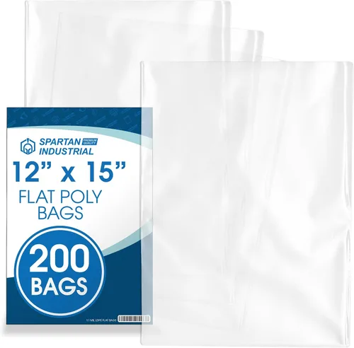 Vista 9 de Bolsas de polietileno planas de extremo abierto de 9 x 12 pulgadas (200 unidades) – Bolsas transparentes de plástico de 1.1 mil para embalaje