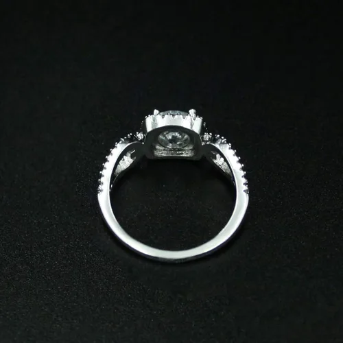 Vista 6 de Anillo de moda para mujer, anillos de boda, bonitos anillos de lujo para mujer, circonita cúbica, anillo cuadrado con incrustaciones de dedo