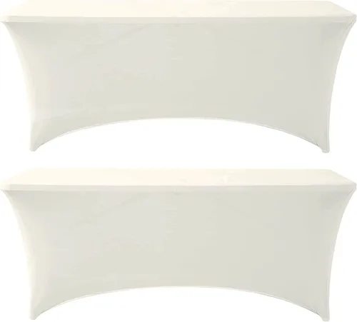 Vista 9 de Banquet Tables Pro Mantel rectangular plegable de elastano de 6 pies de largo, elástico, ajustado, para mesas de patio plegables de 30 pulgadas