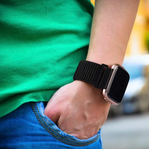 Vista 4 de Vancle - Correas de nailon de repuesto, ajustables, deportivas, suaves y transpirables, compatibles con reloj inteligente Fitbit Versa 2, Fitbit