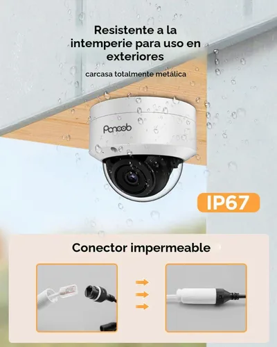 Vista 4 de Sistema de cámara de seguridad PoE de 5MP para exteriores con disco duro de 2 TB, PD54A0408-5M2-1