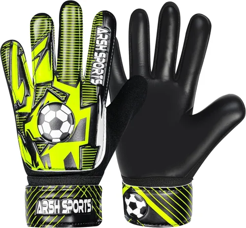 Vista 15 de Guantes de portero de fútbol para niños, guantes de portero para jóvenes niños y niñas con palma de látex de 4MM, antideslizantes, protección doble