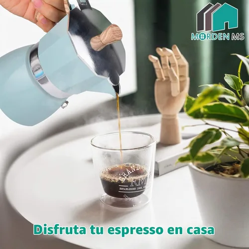 Vista 5 de MORDEN MS Moka - Cafetera de café expreso para estufa, 6 tazas/10 onzas, cafetera italiana, cafetera para camping, cafetera cubana manual