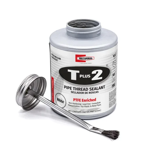 Vista 6 de RectorSeal T Plus 2 23710 Sellador para roscas de tuberías, no se endurece, fibras sintéticas, no contiene otros metales, enriquecido con PTFE